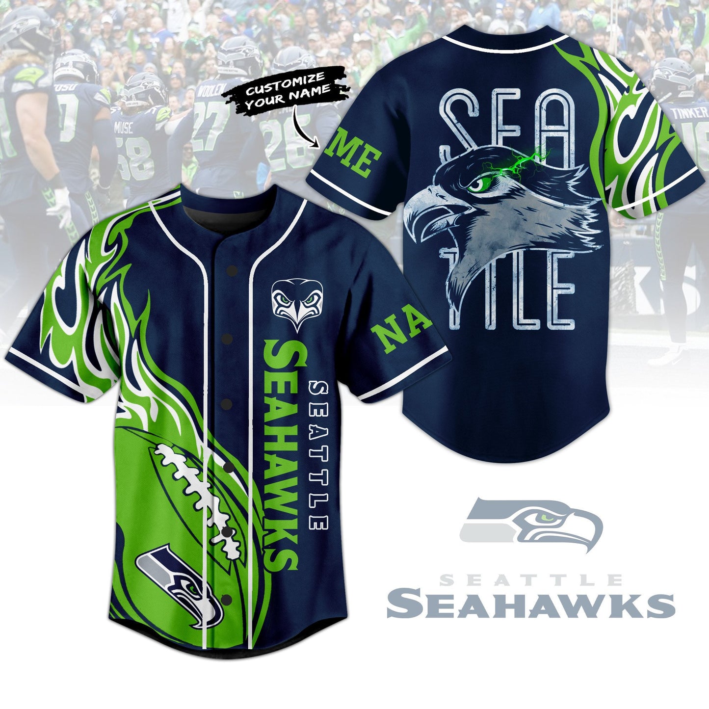 Customized Seattle Seahawks Sport Football Baseball Jersey