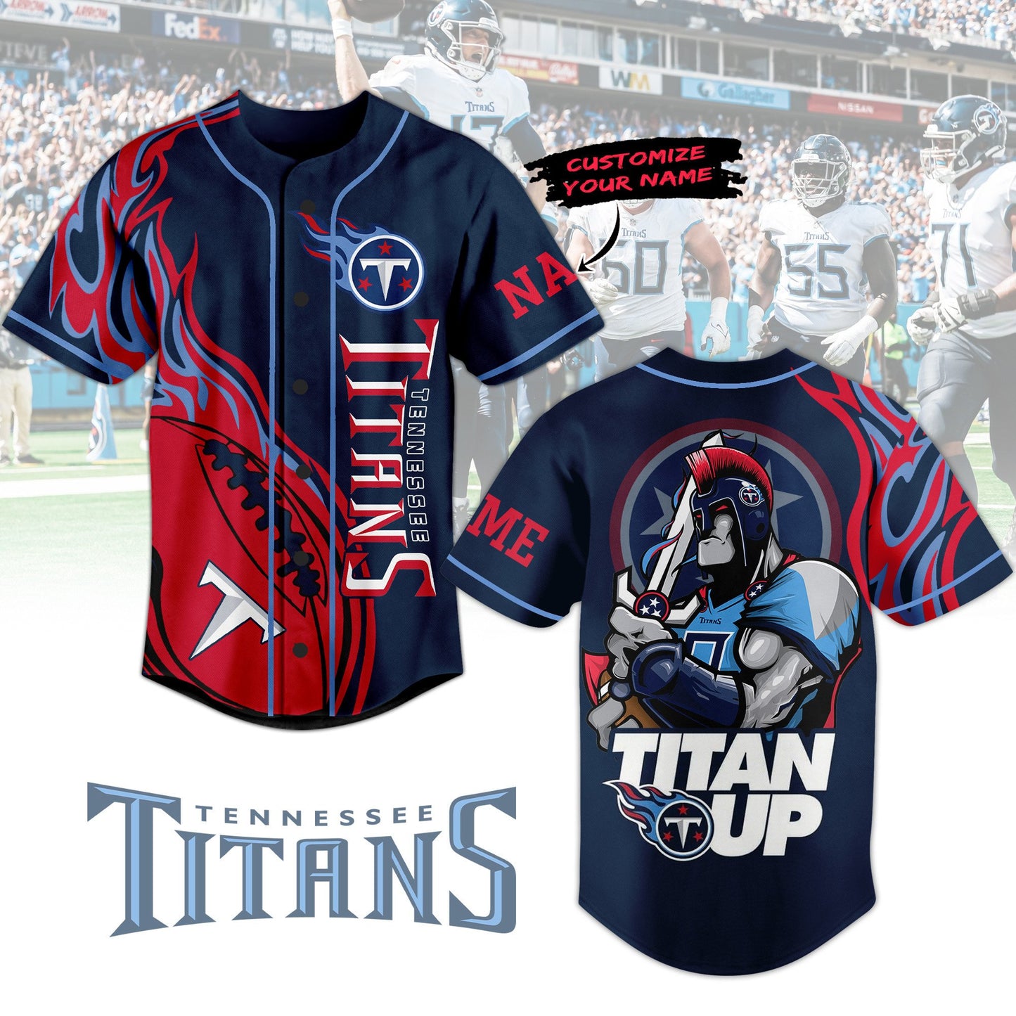Customized Tennessee Titans Sport Baseball Jersey