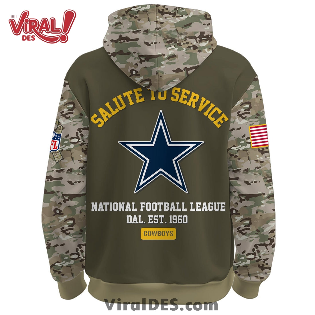 Dallas Cowboys 2025 Salute to Service Hoodie, Long Pants