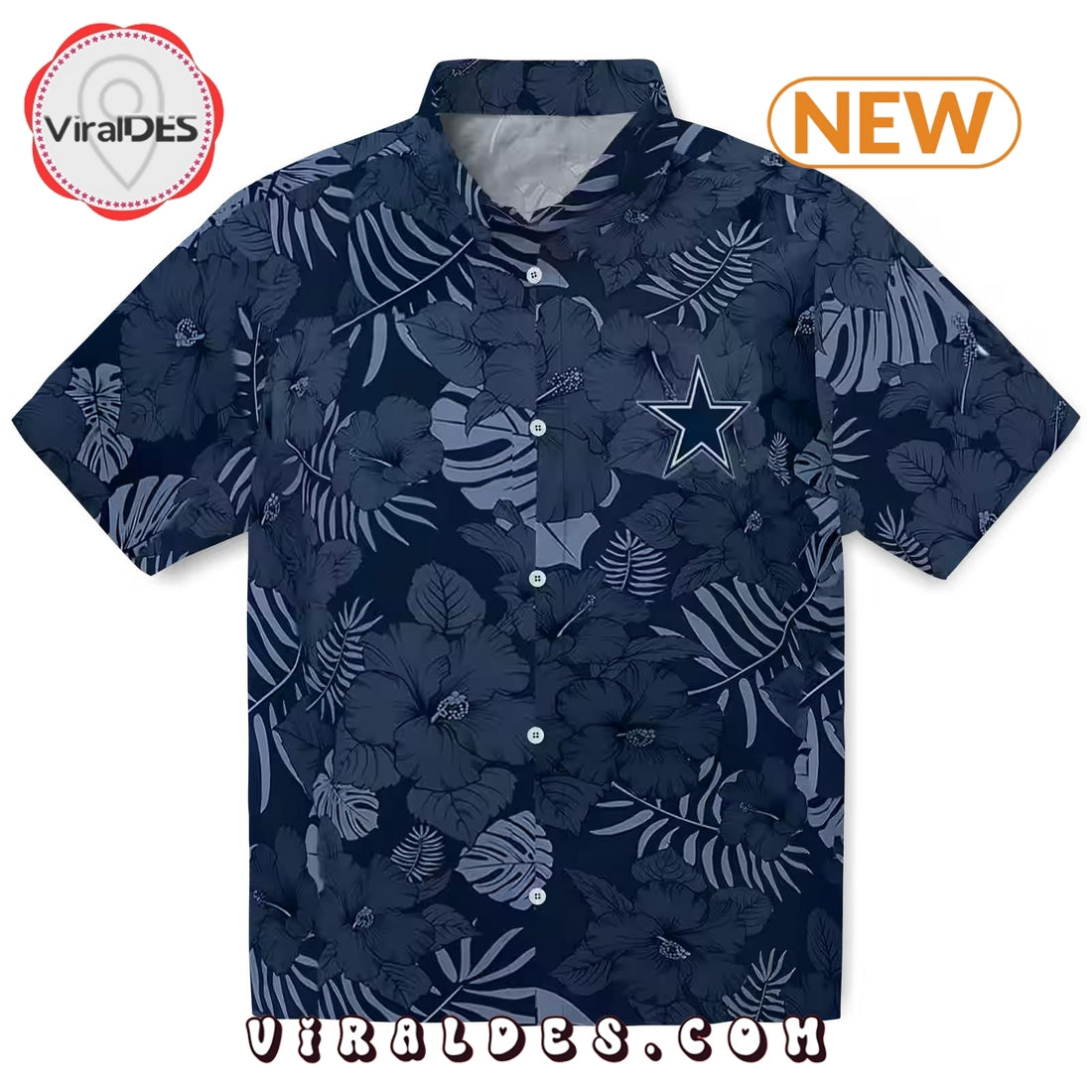 Dallas Cowboys Jungle Vibes Blue Hawaiian Shirt