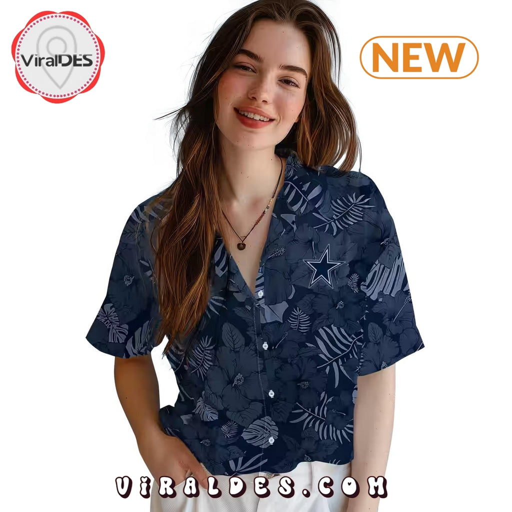 Dallas Cowboys Jungle Vibes Blue Hawaiian Shirt