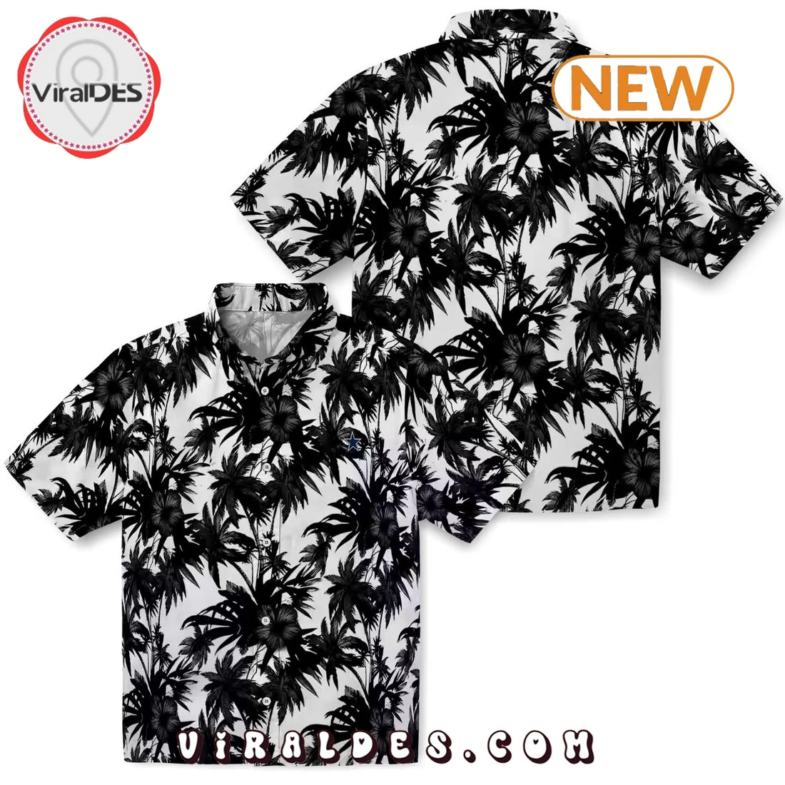 Dallas Cowboys Palm Motifs Hawaiian Shirt