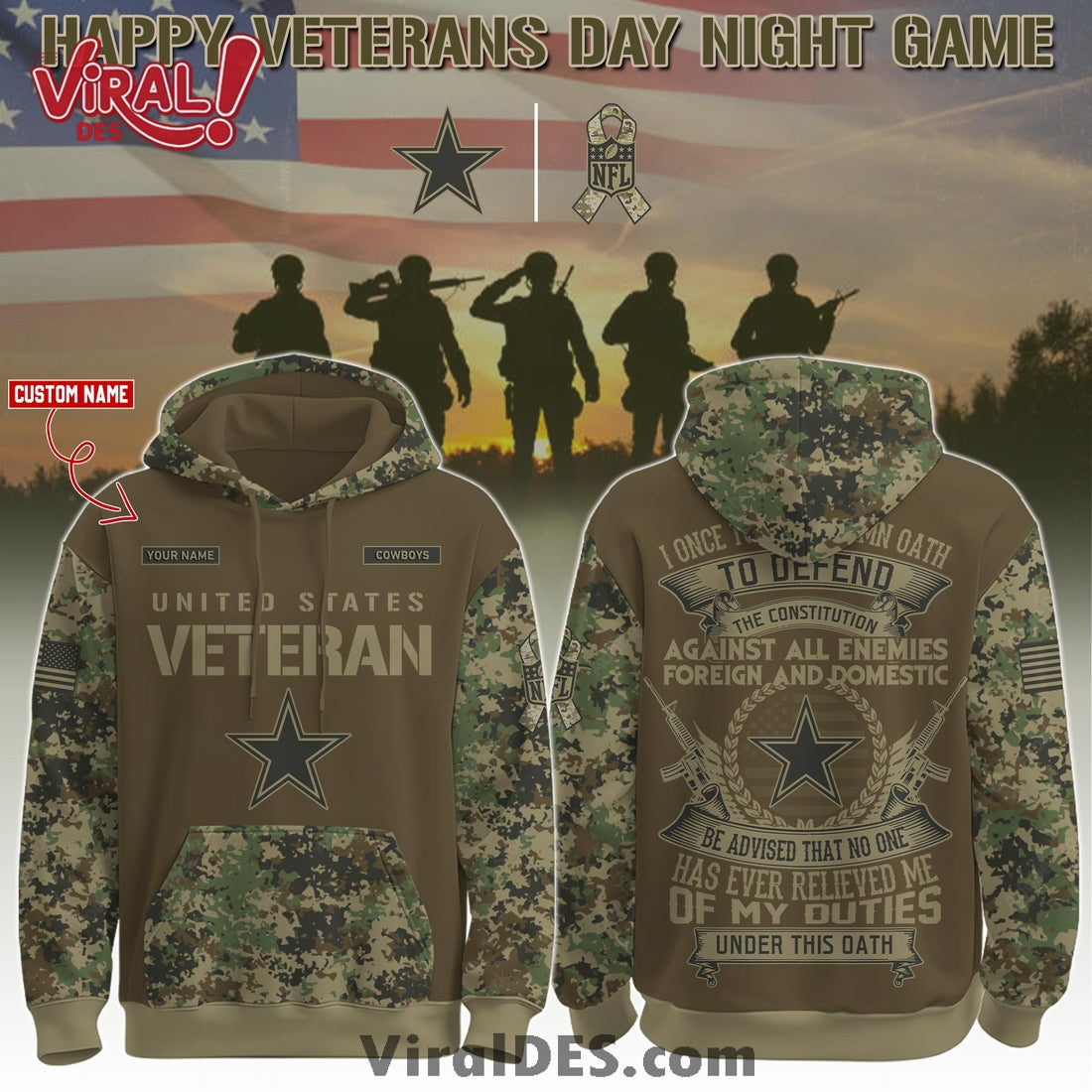 Dallas Cowboys Salute to Service Limited Editions Hoodie