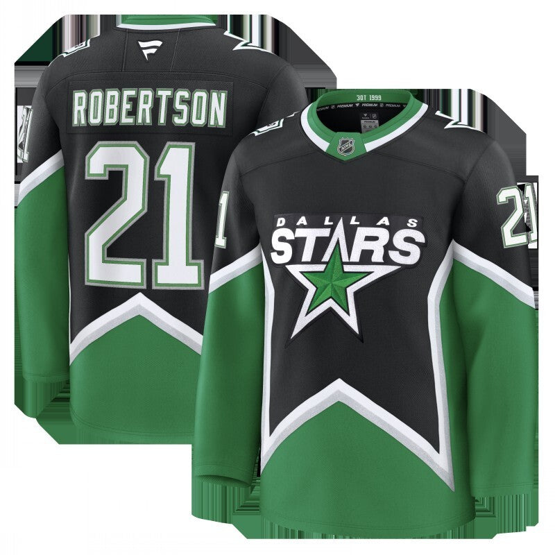dallas stars #21 jason robertson alternate premium jersey - black