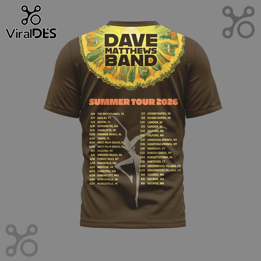 Dave Matthews Band Summer Tour 2026 3D T-Shirt