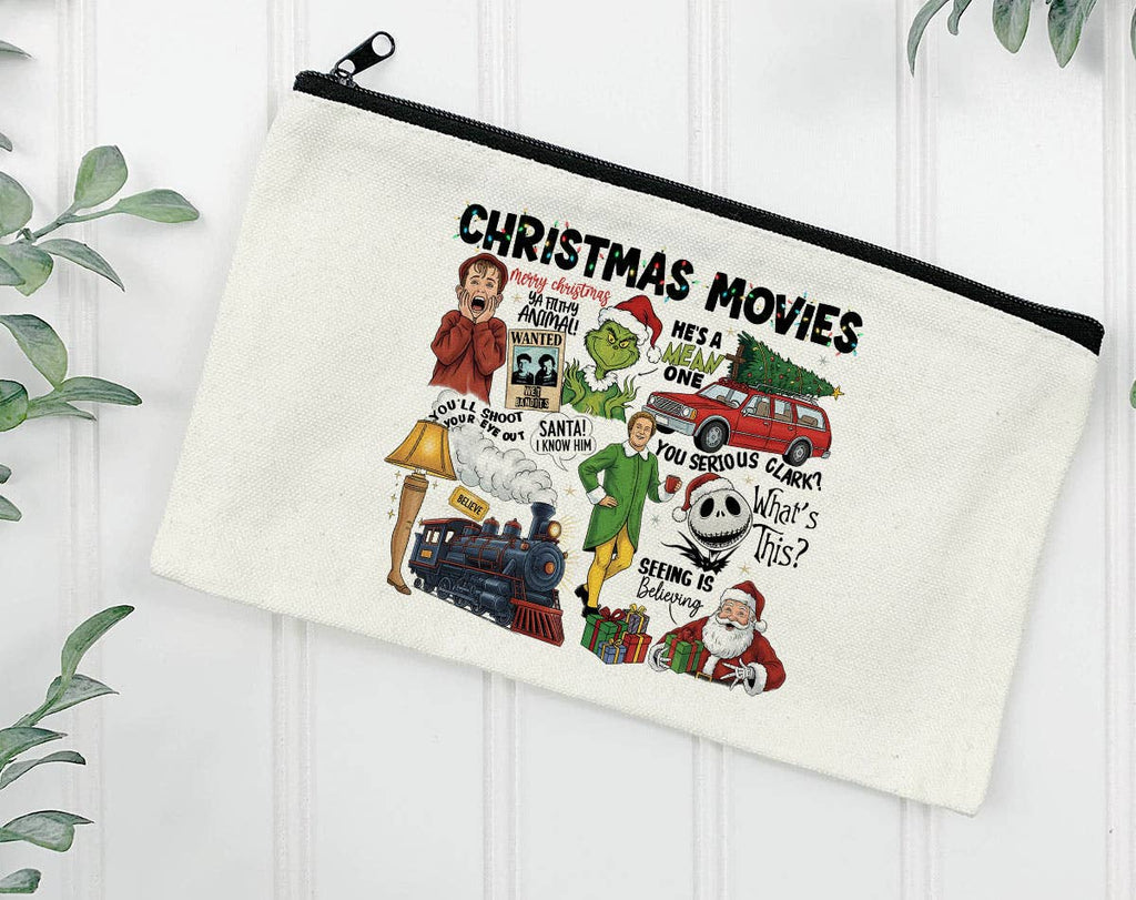 Christmas Movies Collage Buddy Clark Pouch Makeup Bag
