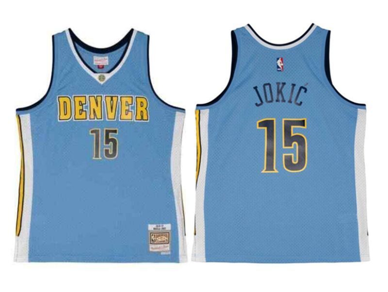 denver nuggets #15 nikola jokic blue 2016-17 mitchell & ness swingman
