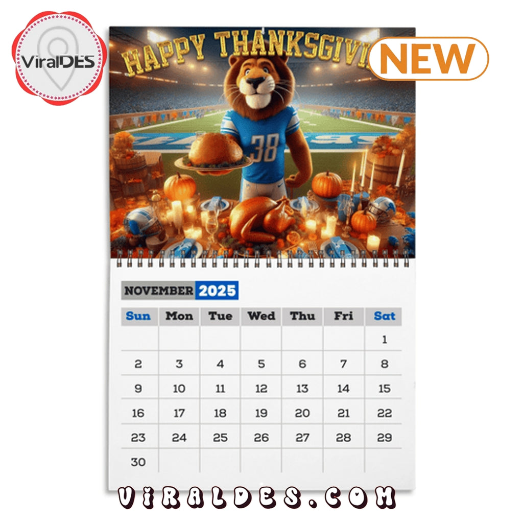 Detroit Lions Football 2025 Calendar