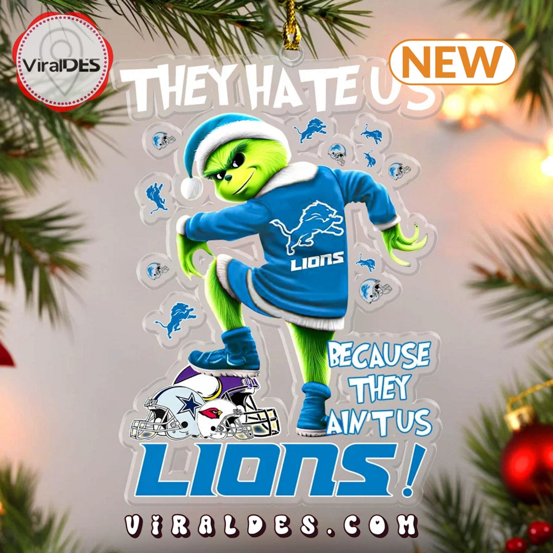 Detroit Lions The Grinch Ornaments