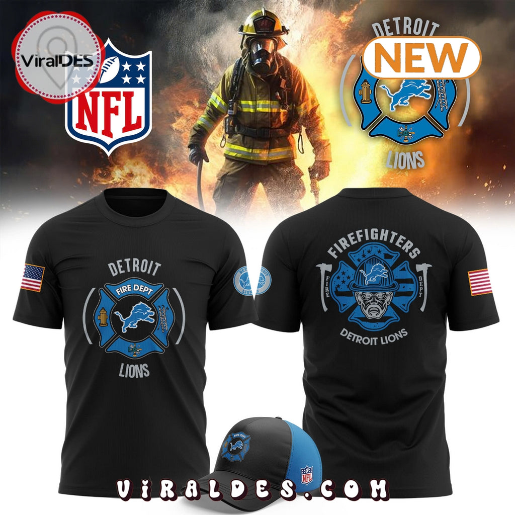 Detroit Lions x 2024 Firefighter Appreciation T-Shirt, Cap
