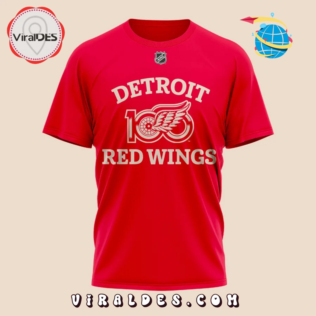 Detroit Red Wings 100 Years Of Hockeytown Hoodie 2025