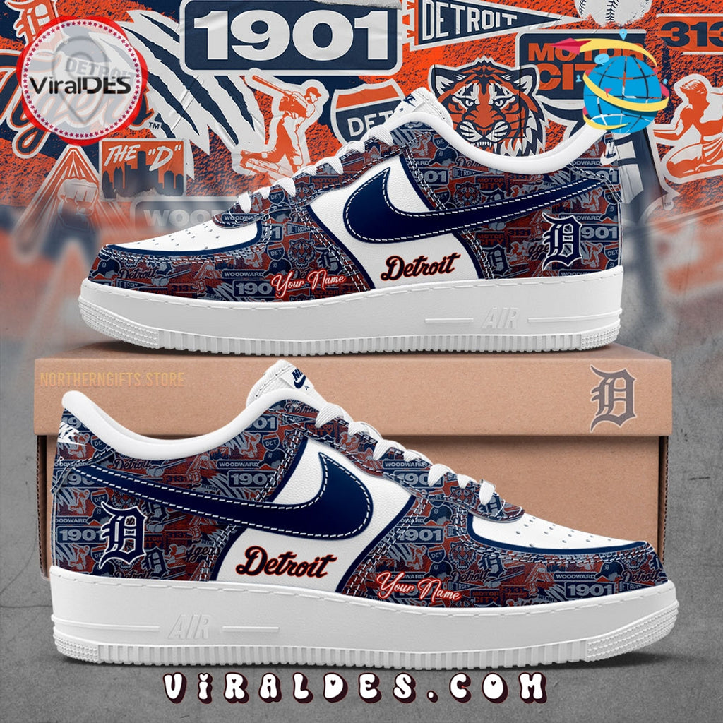 Detroit Tigers MLB Custom For Fan Air Force 1 Sneakers
