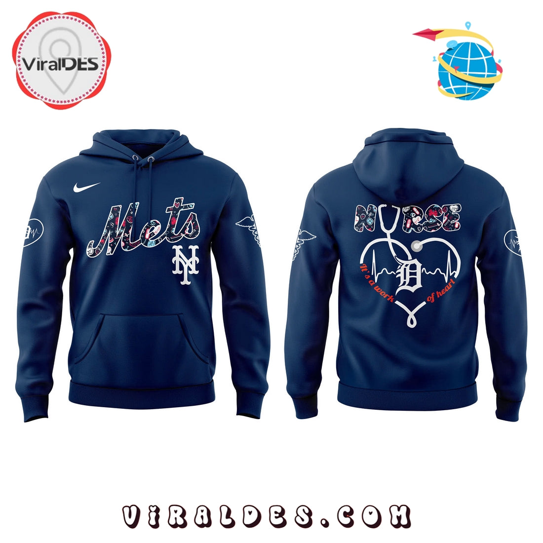 Detroit Tigers MLB Nurses Night Navy Hoodie