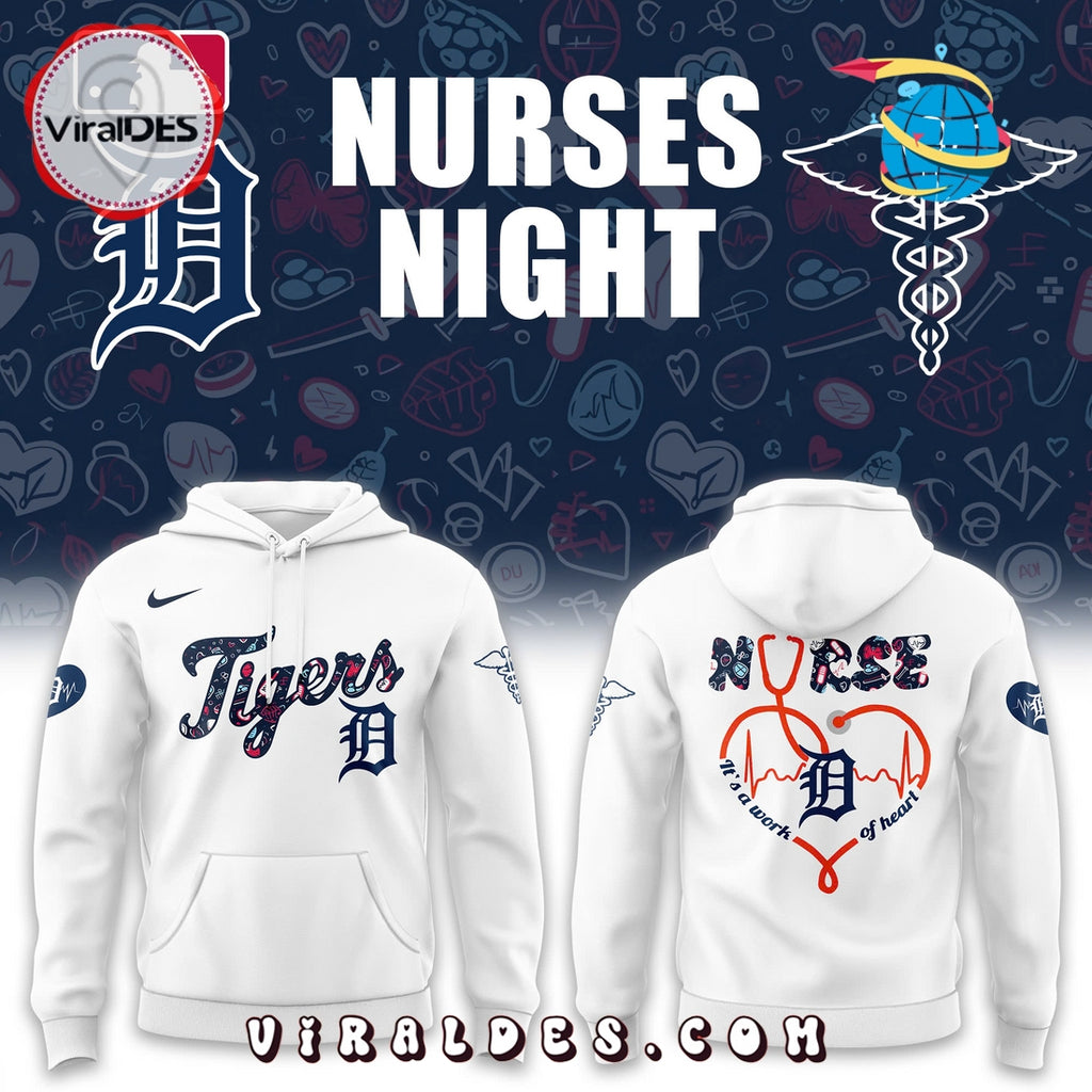 Detroit Tigers MLB Nurses Night White Hoodie, Long Pants