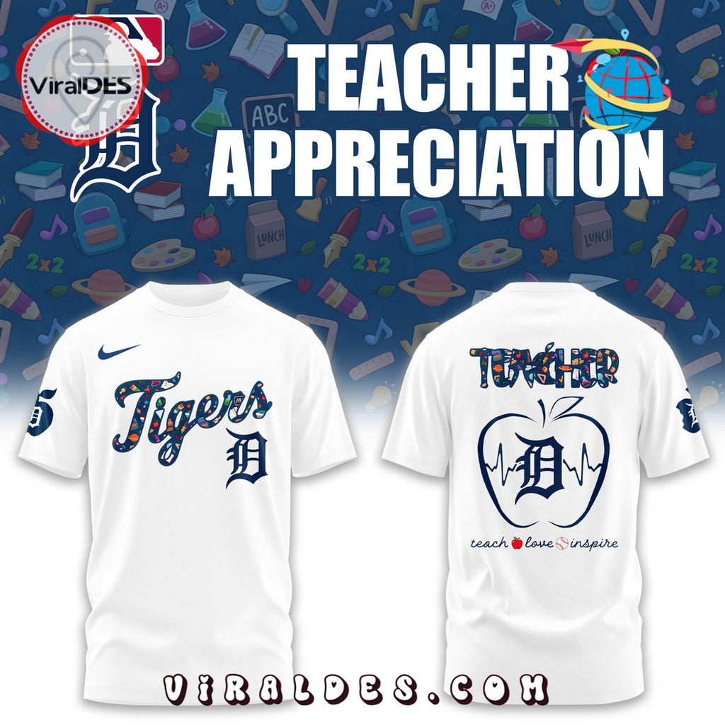 Detroit Tigers MLB Teacher Night White Hoodie