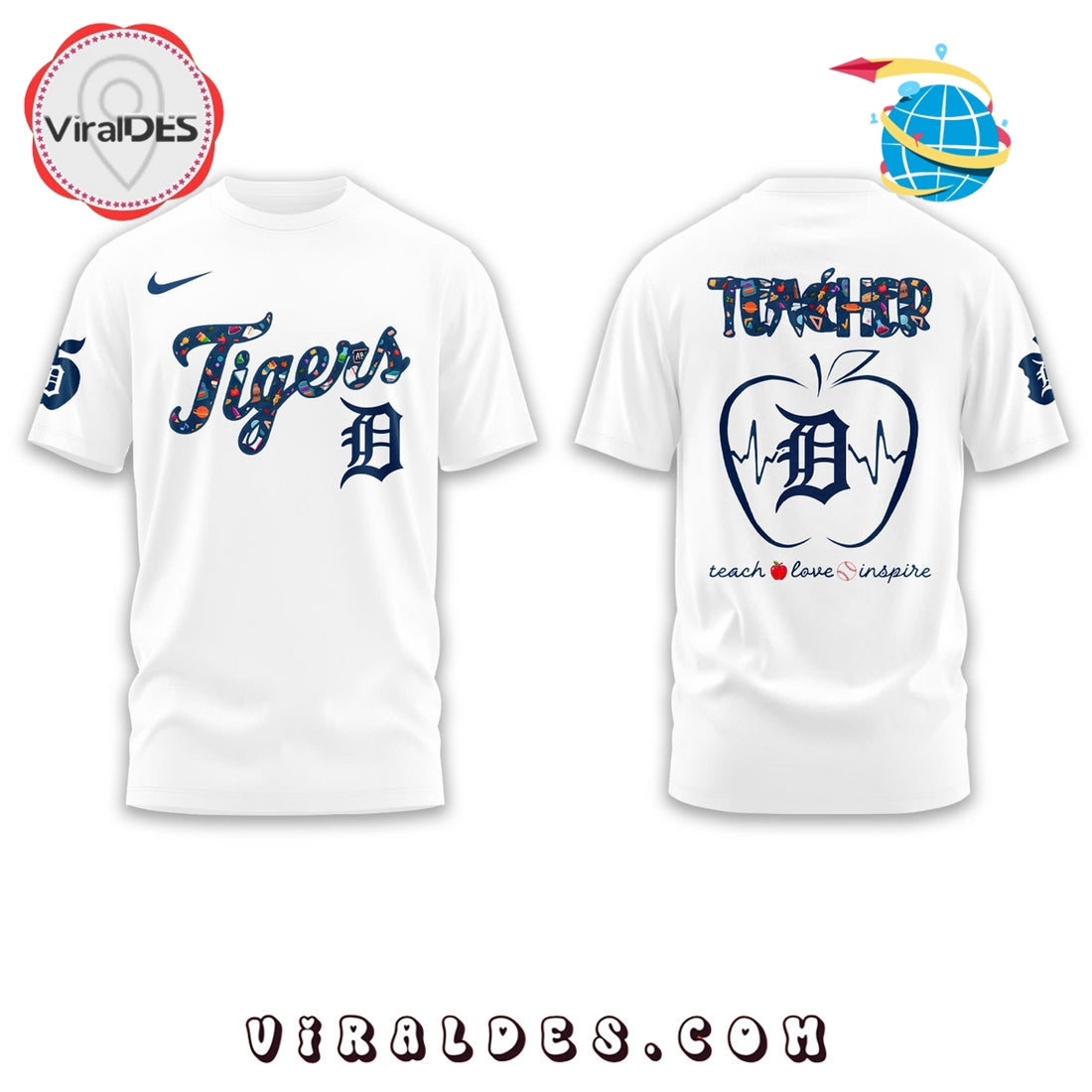 Detroit Tigers MLB Teacher Night White Hoodie
