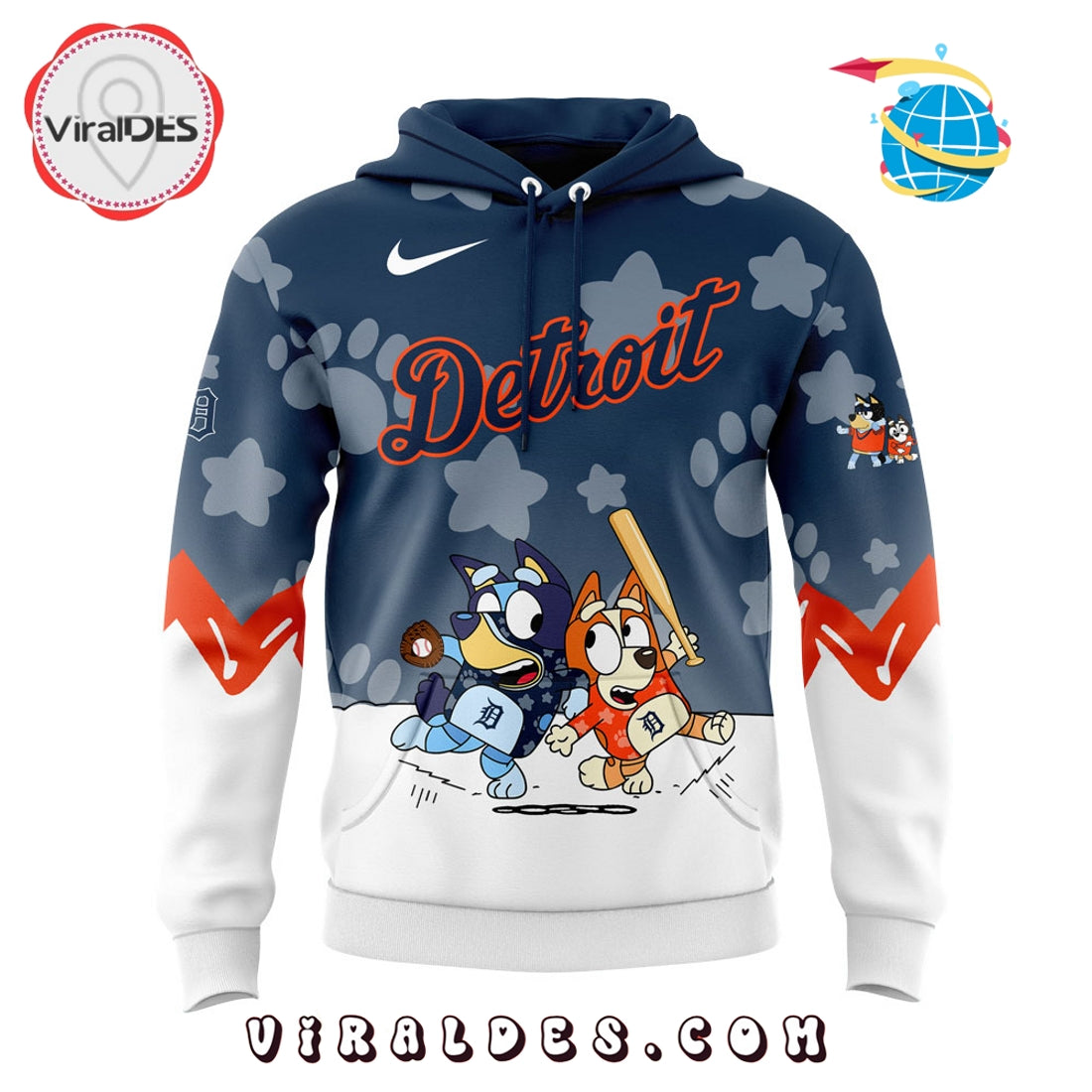 Detroit Tigers x Bluey and Bingo Hoodie