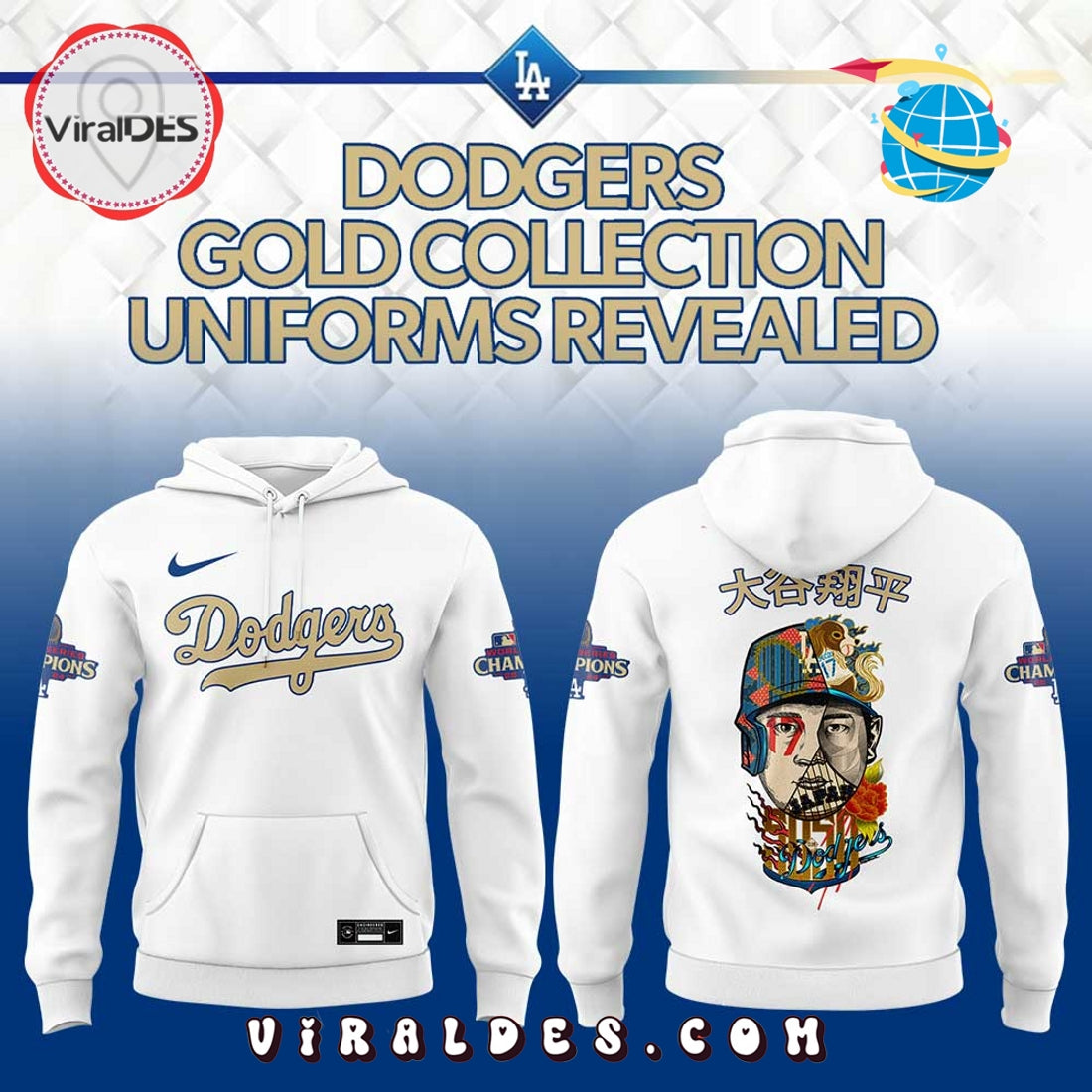 Dodgers Gold Collection Uniforms Shohei Ohtani Hoodie, Pants