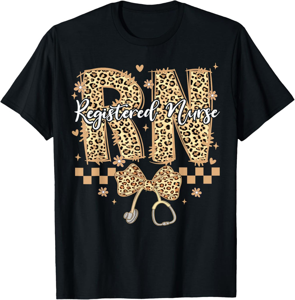 Rn Registered Nurse Leopard Unisex T-shirt, Sweatshirt, Hoodie (1)