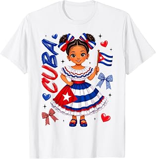 Cuba Girl Traditional Dress Bows Hispanic Heritage Unisex T-shirt, Sweatshirt, Hoodie (1)