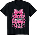 Sister Birthday Girl Pink Bow Unisex T-shirt, Sweatshirt, Hoodie (1)