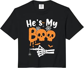 He'S Boo Matching Halloween Pajama Couples She'S Boo Comfort Colors Crop (1)