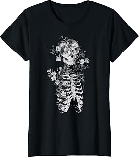 Floral Skeleton Flowers Goth Occult Death Dark Alt Unisex T-shirt, Sweatshirt, Hoodie (1)