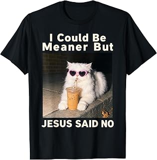 Could Meaner Jesus Said Cat Iced Coffee Faith Unisex T-shirt, Sweatshirt, Hoodie (1)