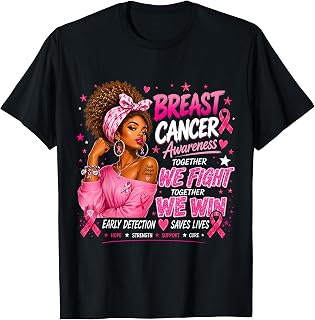 Black African American Breast Cancer Pink Ribbon Girl Unisex T-shirt, Sweatshirt, Hoodie (1)