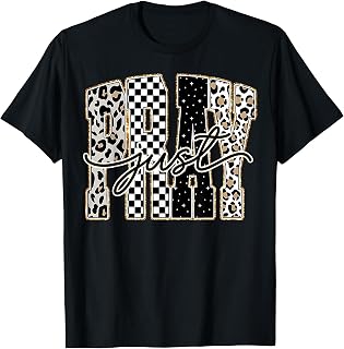 Pray Leopard Checkered Retro Christian Jesus Unisex T-shirt, Sweatshirt, Hoodie (1)