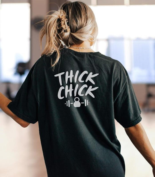 e Thick Chick Gym Shirt, Oversized Pump Cover for Weightlifting Girl, Booty Pump Leg Day Gift for her, Best Gift for Gym Lover, Gym Girl