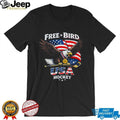 USA Hockey Free Bird American Flag Bald Eagle Gold Medal T Shirt