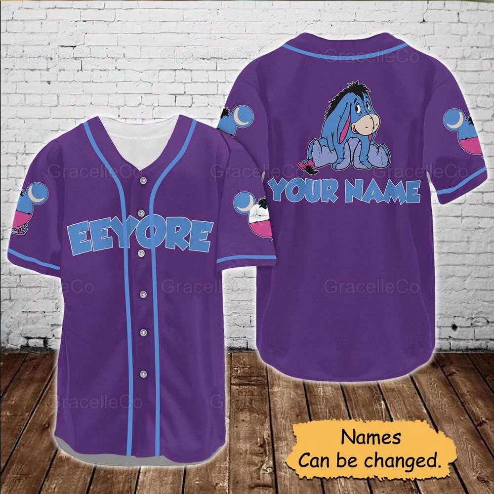 Eeyore Custom Baseball Jersey Shirt, Disney Eeyore Jersey Shirt, Disney Trip Baseball Shirt, Eeyore Donkey Disney Tee, Funny Disney Shirt. - lylyprint.com