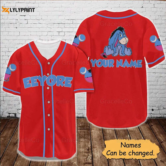 Eeyore Custom Baseball Jersey Shirt, Disney Eeyore Jersey Shirt, Disney Trip Baseball Shirt, Eeyore Donkey Disney Tee, Funny Disney Shirt. - lylyprint.com