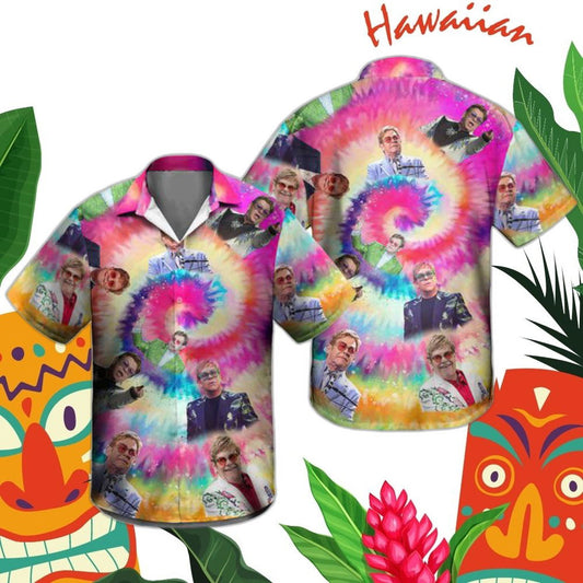 Elton John On Stage Hawaiian Shirt: Vibrant Style for Music Lovers - Aopprinter Hoodie, Sweatshirt | WearSparks.com (Image 1)
