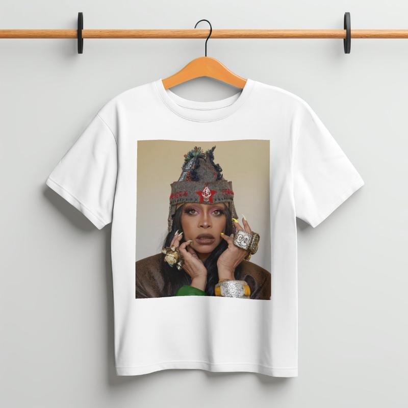 erykah badu graphic tee, vintage 90s hipster shirt, old school music merch, erykah badu shirt gift for friend Crewneck Shortsleeve