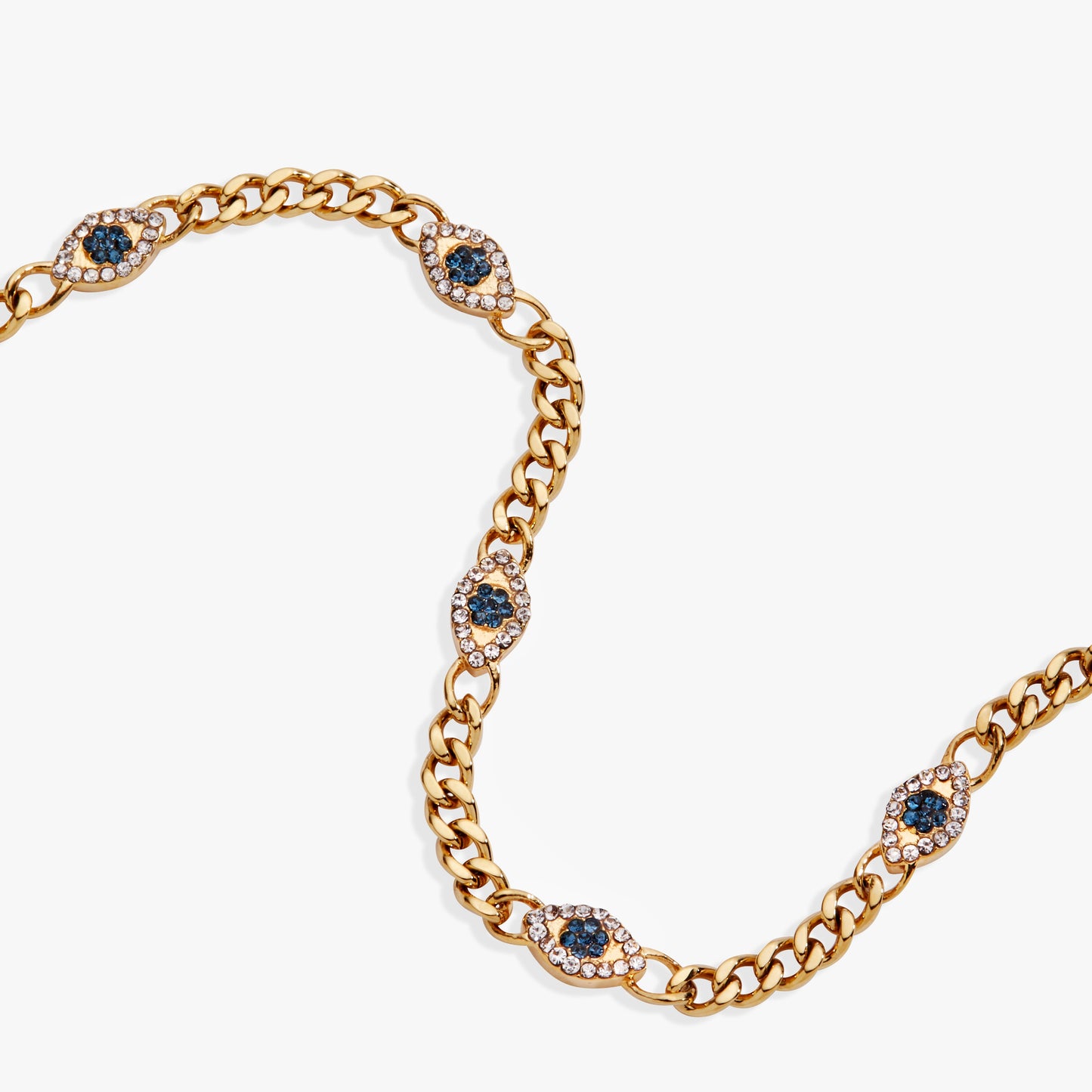 Evil Eye Curb Chain Inline Bracelet