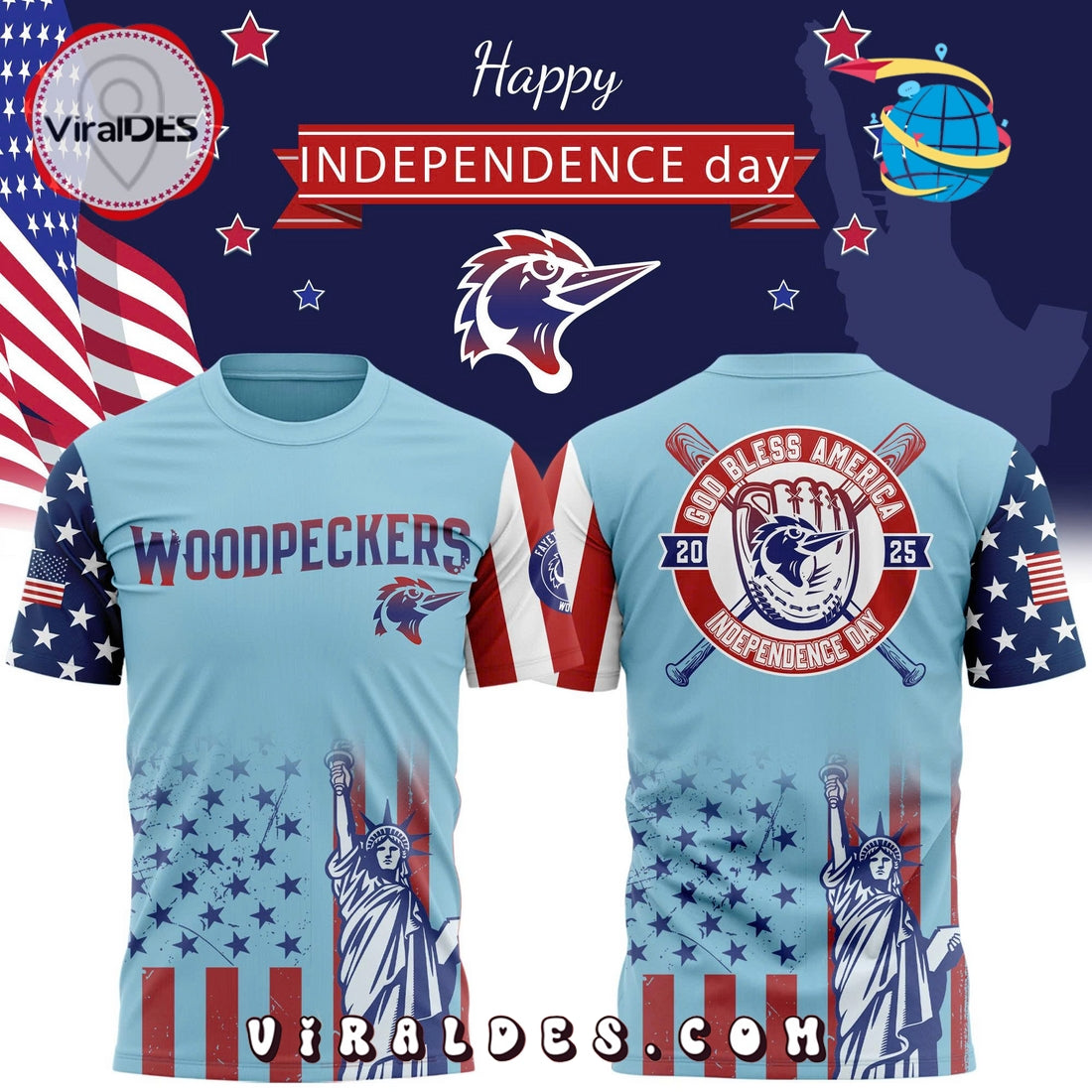 Fayetteville Woodpeckers Independence Day 2025 Hoodie
