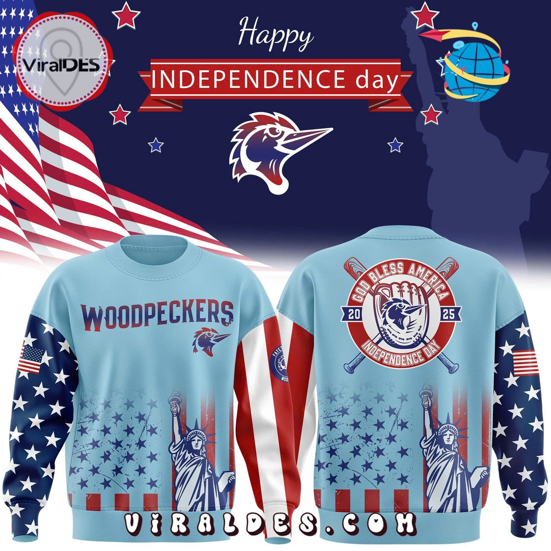 Fayetteville Woodpeckers Independence Day 2025 Hoodie