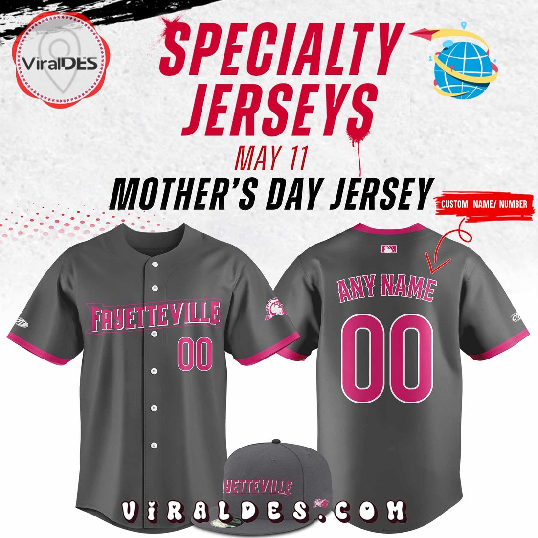 Fayetteville Woodpeckers x 2025 Mother’s Day Baseball Jersey