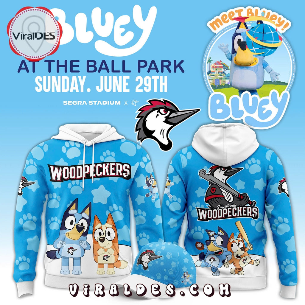 Fayetteville Woodpeckers x Bluey Day Hoodie 2025