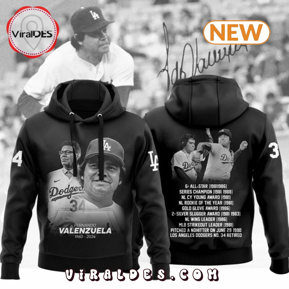 Fernando Valenzuela x LA Dodgers Hoodie