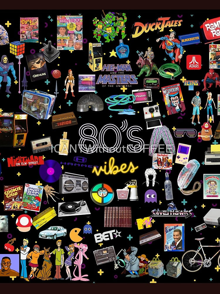 80's Vibes Ultimate Nostalgia Collage – Retro 1980s Pop Culture Wall Art by ICANTWithoutCOFFEE
