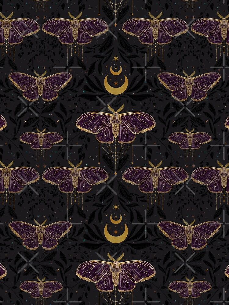 Whimsigoth Celestial Moth Moon Pattern by Little Wimbly