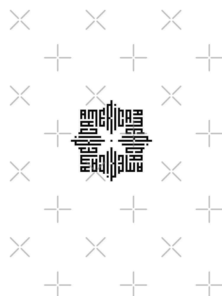 AMERICA | Black  | Modern Geometric Kufi Calligraphy | From Name to Art by FOR YOUR NAME