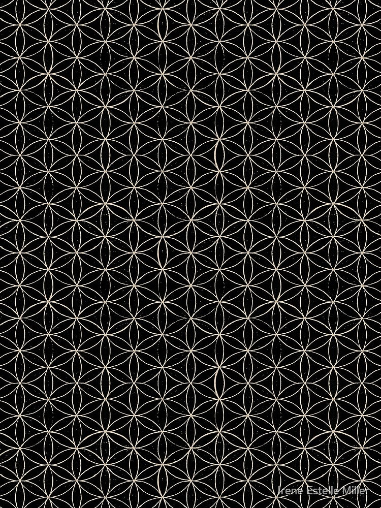Flower of Life Linocut Pattern - Coal + Dove by Irene Estelle