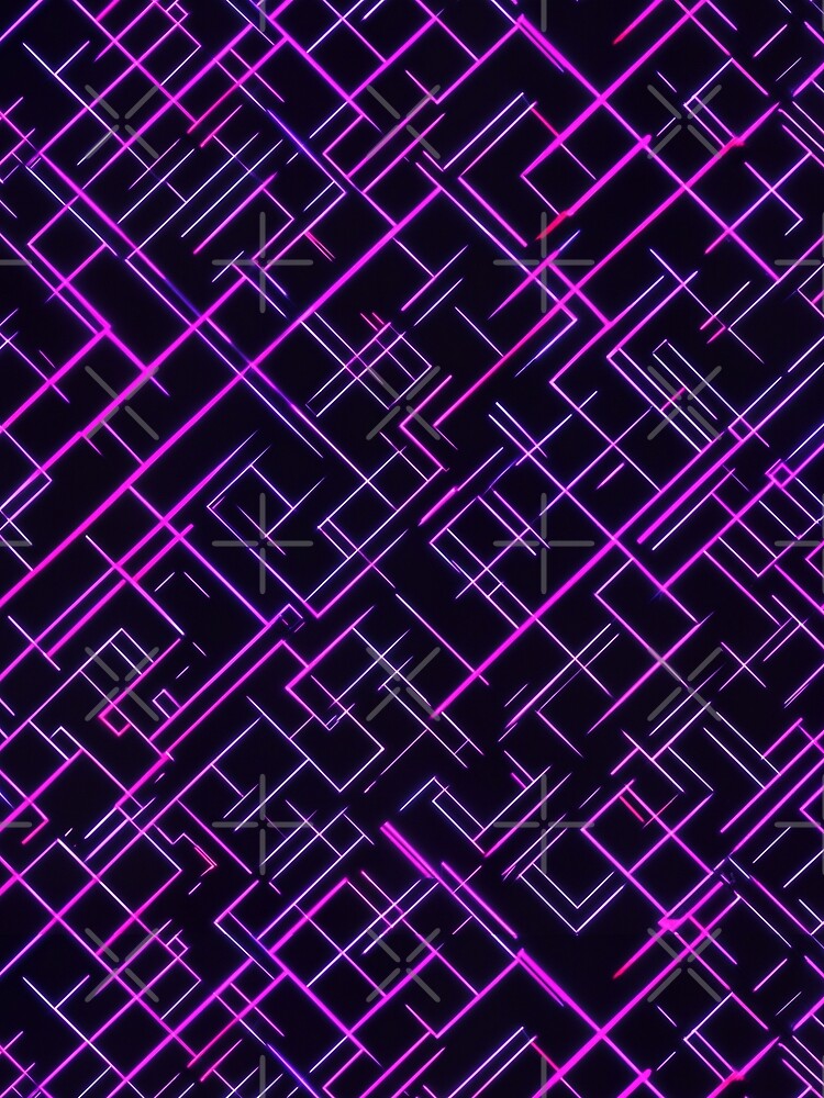 Neon Geometric Tech Lines Pattern Design by MindM