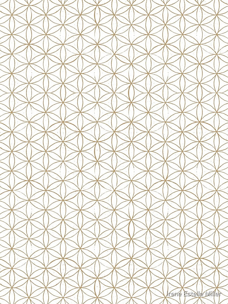 Flower of Life Linocut Pattern - Snow + Fawn by Irene Estelle
