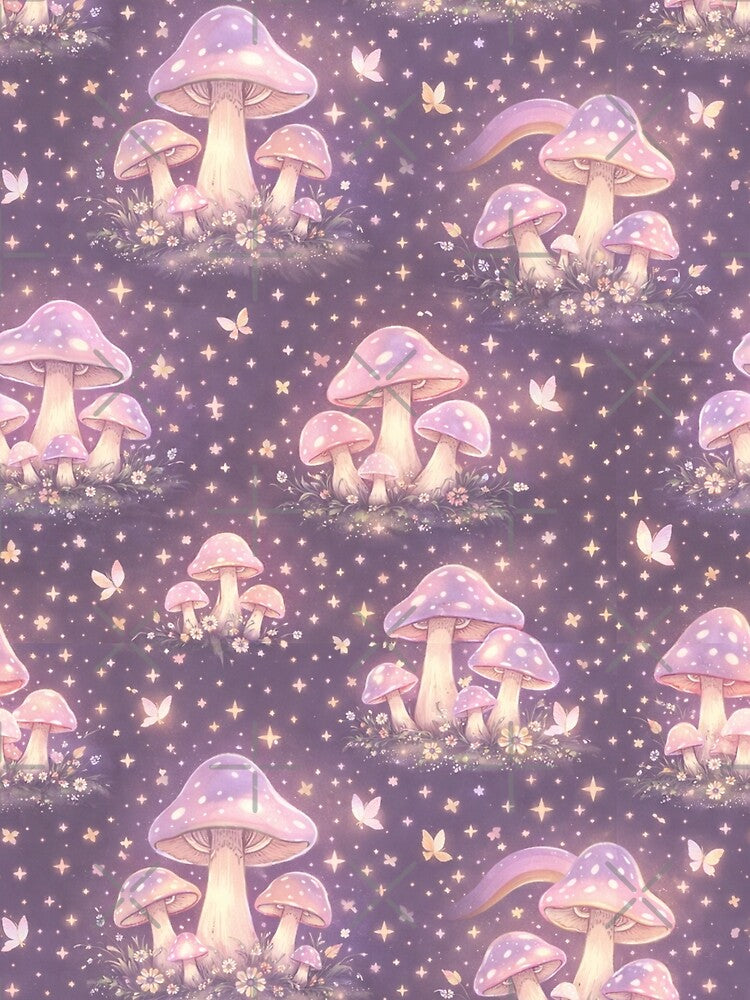 Fairycore Mushroom Garden Pattern – Magical Forest Fantasy Design by Creativveworrld03