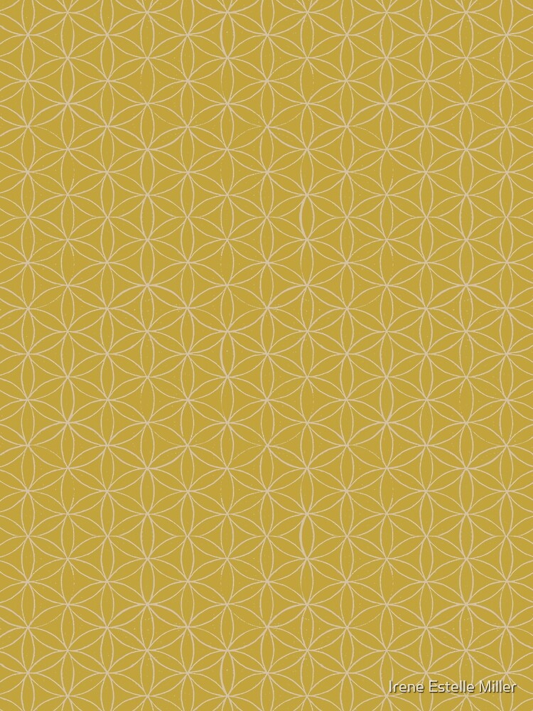 Flower of Life Linocut Pattern - Saffron + Dove by Irene Estelle